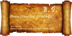 Manojlovits Ildikó névjegykártya